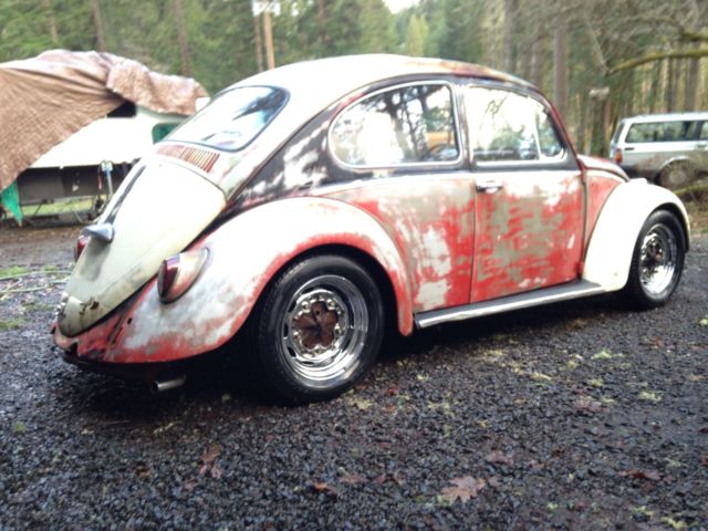 volkswagen other: 1966 vw beetle ruby red unrestored solid classic