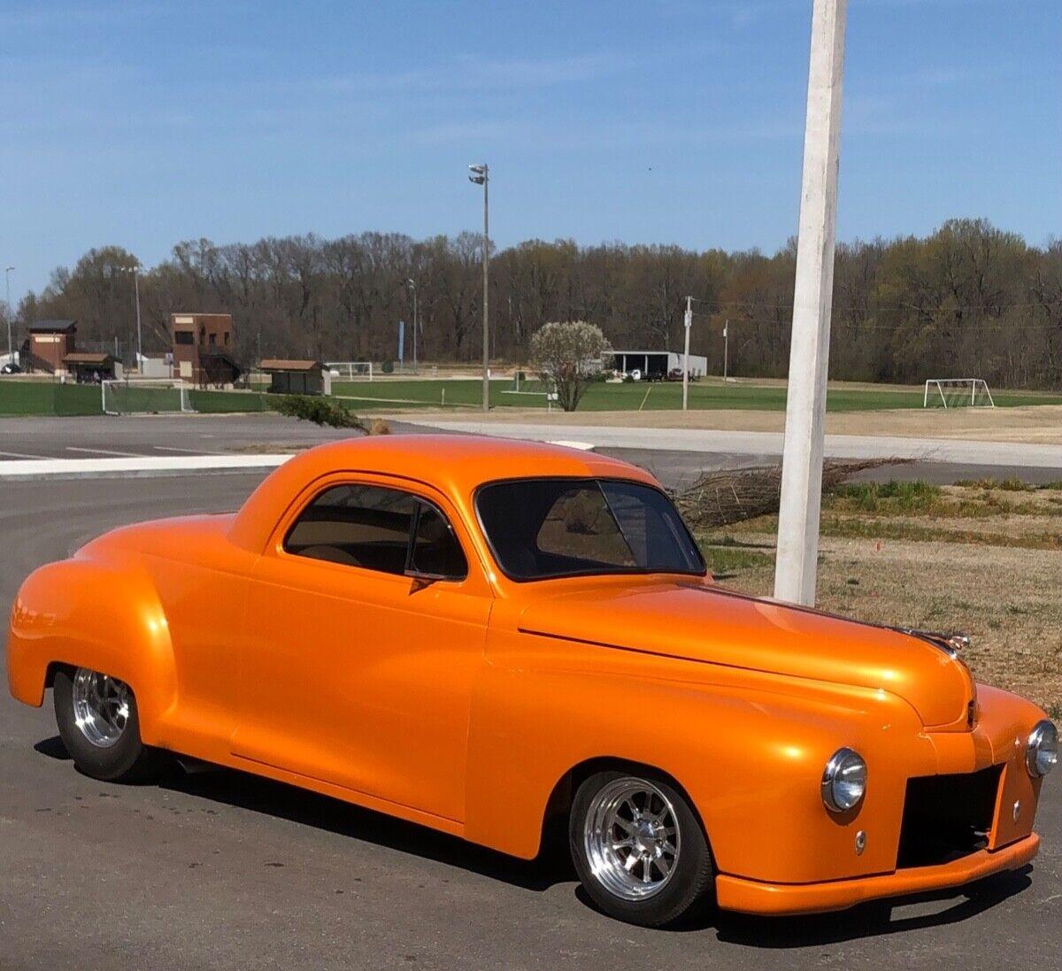 1948 dodge 3 window business coupe orange 383 strocken chevy motor