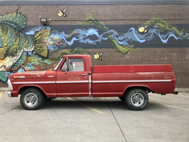 1970 ford f100 farm and ranch special red vintage pickup truck red rwd manual