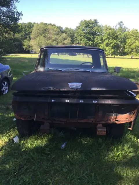 1962 ford f100 flareside custom cab pickup 21,769 miles black on blac no reserve