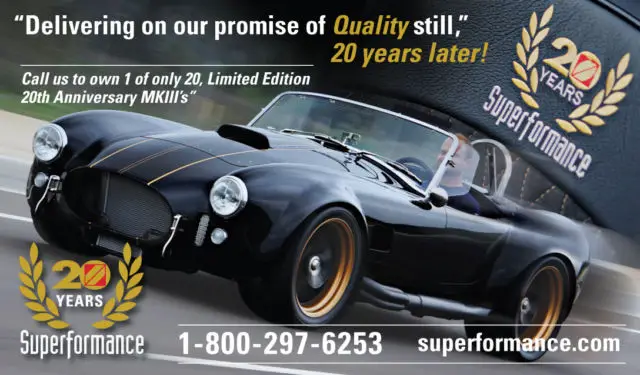650hp 1965 shelby cobra superformance mkiii 20th anniv edition, car #19 of 20