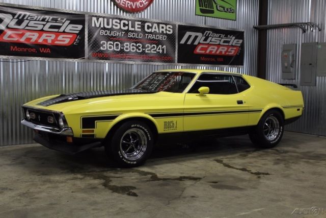 1972 mustang mach 1, decor interior, 351c, auto, power disc brakes & steering