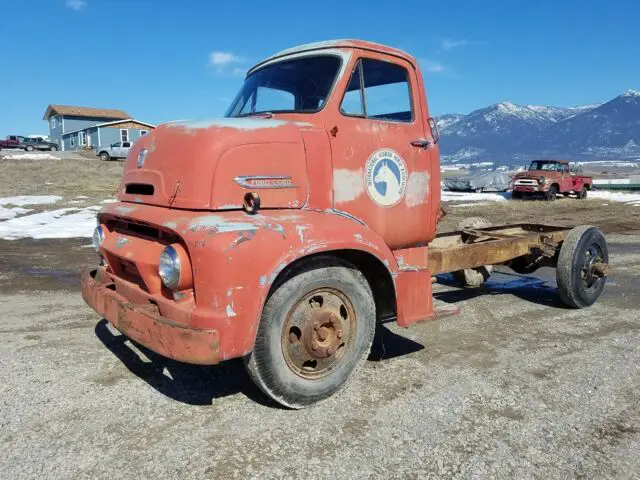 1954 ford c600 coe cab over snubnose truck: ramp kustom rat rod rollback hauler