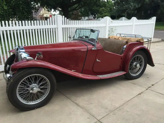 1936 mg ta -classic pre wwii british sports car (steering wheel on the right)