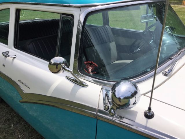 nice original blue and white 1956 ford 2 door (1955-1957 fomoco mercury)