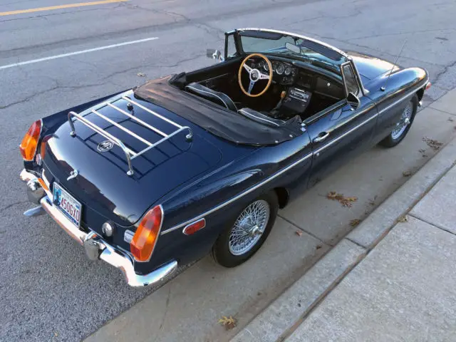 excellent restored mgb roadster. wire wheels, rare overdrive, amazing condition