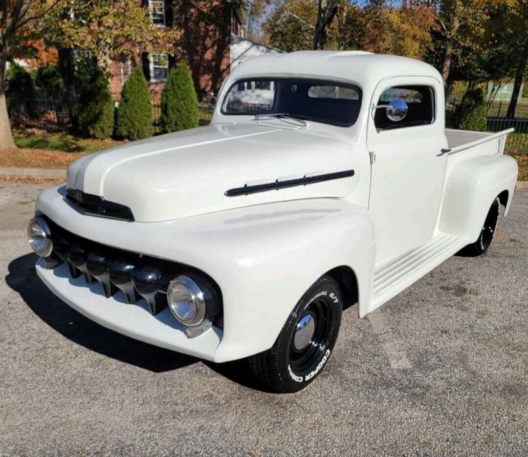 1951 ford f-1 custom chopped street rod f1 pickup white rwd automatic