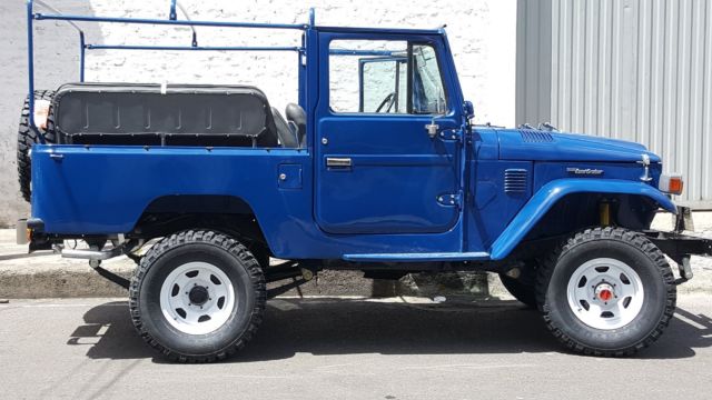 toyota land cruiser 1982, fj43, soft top factory power steering nordic blue