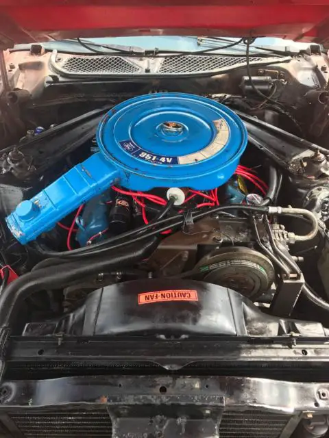 1973 ford mustang mach 1 q code 351 c6 bright red w/ white interior ac car nice!