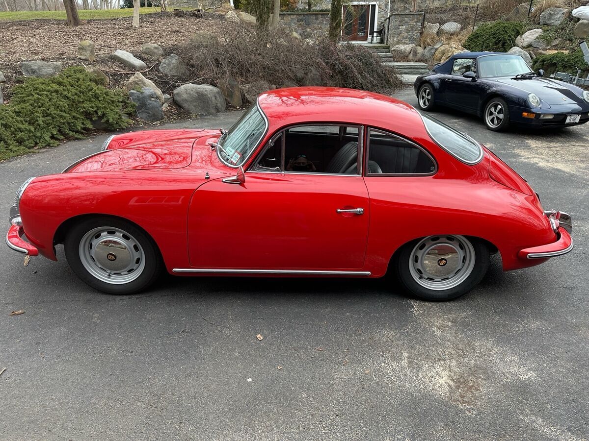 1964 porsche 356 red rwd manual