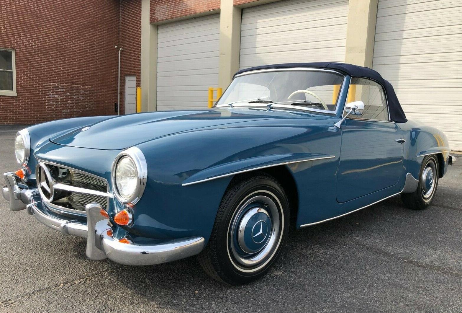 1963 mercedes-benz sl-class 190sl convertible blue 27845 miles