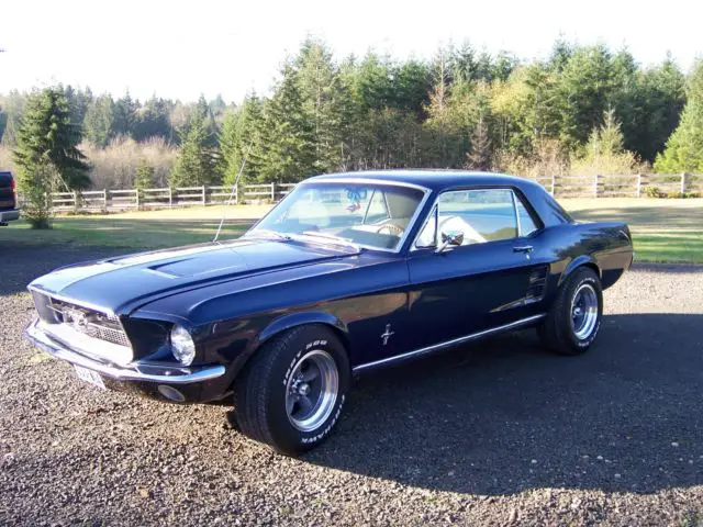 1967 blue ford mustang restomod