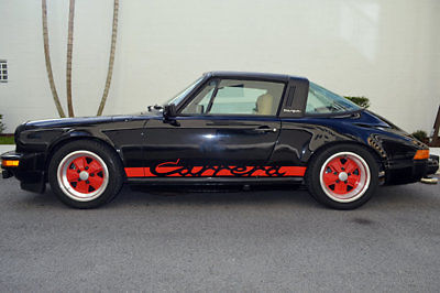 nice 1982 porsche 911 sc targa - black on tan - clean carfax & title