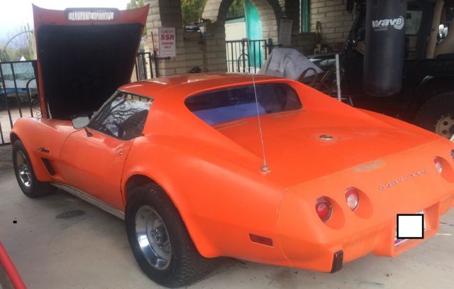 1975 chevrolet corvette stingray 350 cid orange flame t-top