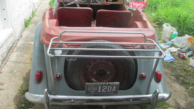 1963 morgan plus 4 roadster sports car - gray