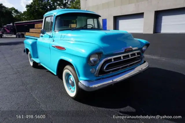 1957 chevy 3200 long bed . restored . south florida pickup truck