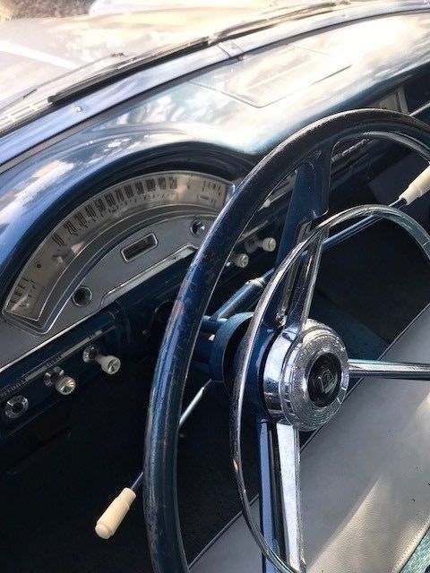 1958 two door ford ranch wagon very cool blue and white ... rare car great shape