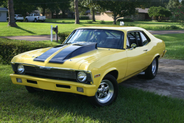 yellow black 1970 chevy nova 427 bigblock big block prostreet pro street showcar