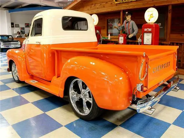 1953 chevrolet 3100 pickup tpi â€“ orange / ivory