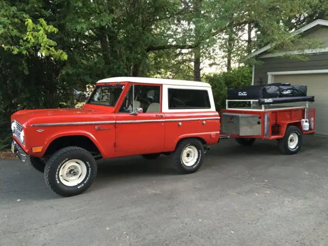 1968 ford bronco sport with custom build off road trailer