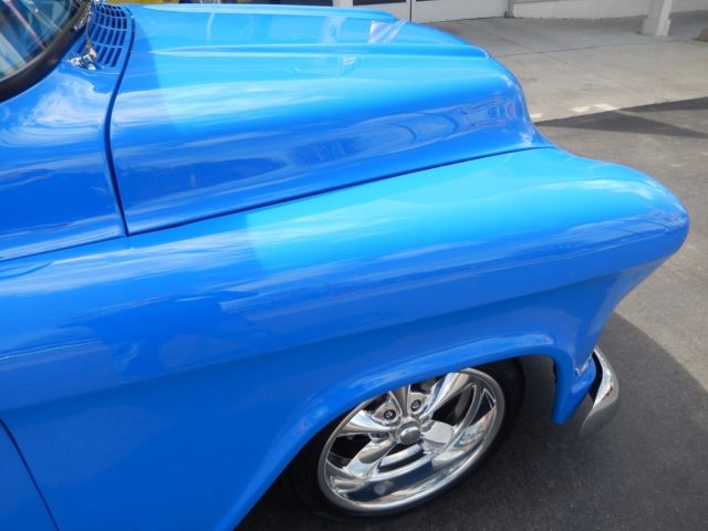 1957 chevrolet 3100 porsche blue 327 4 speed disc brakes a/c ready to cruise!