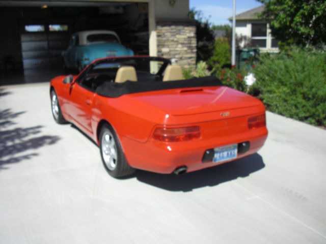 1993 porsche 968 convertible,56,810 miles,6-speed,guards red,cashmere beige