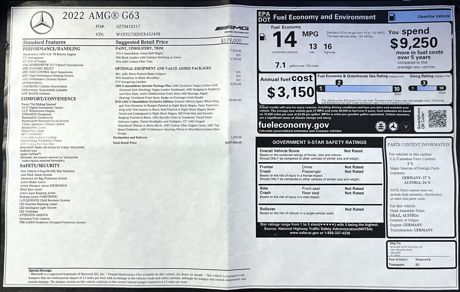 2022 mercedes-benz g-class amg g 63