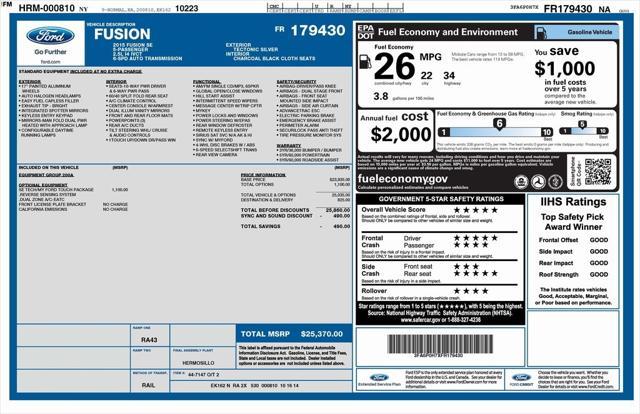 2015 ford fusion se