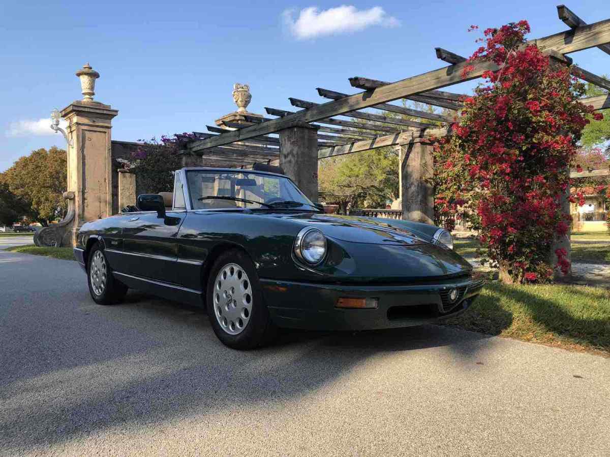 1992 alfa romeo spider convertible green rwd manual veloce