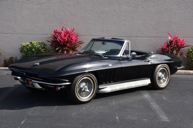 1965 chevrolet corvette convertible triple black 300hp 327c.i. 4-speed sid 0 bla