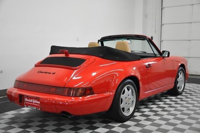 1990 porsche 911 c4 cab red/tan 5 speed only 19000 miles