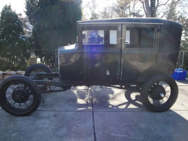 1929 ford model a 4 door leather back top