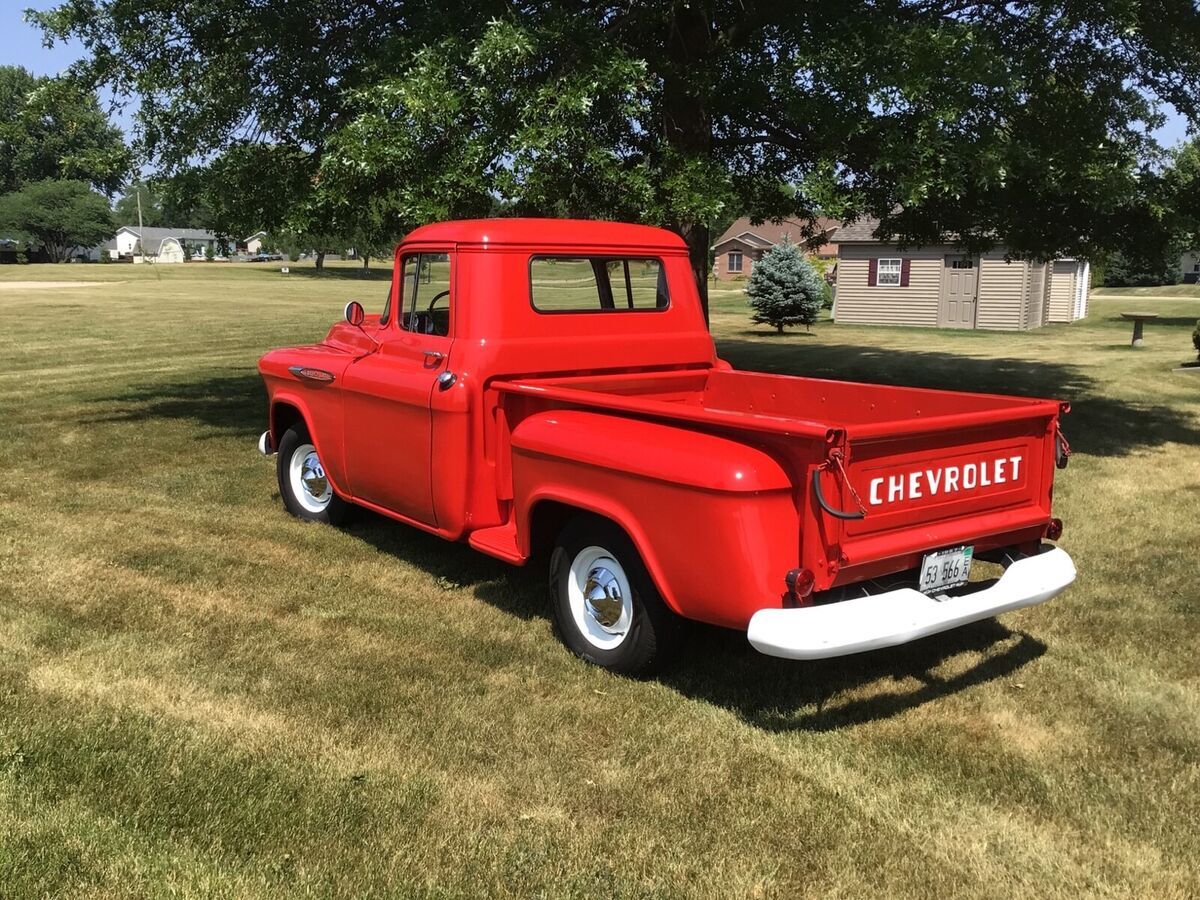 1957 chevrolet 3100 pickup red rwd manual standard cab pickup