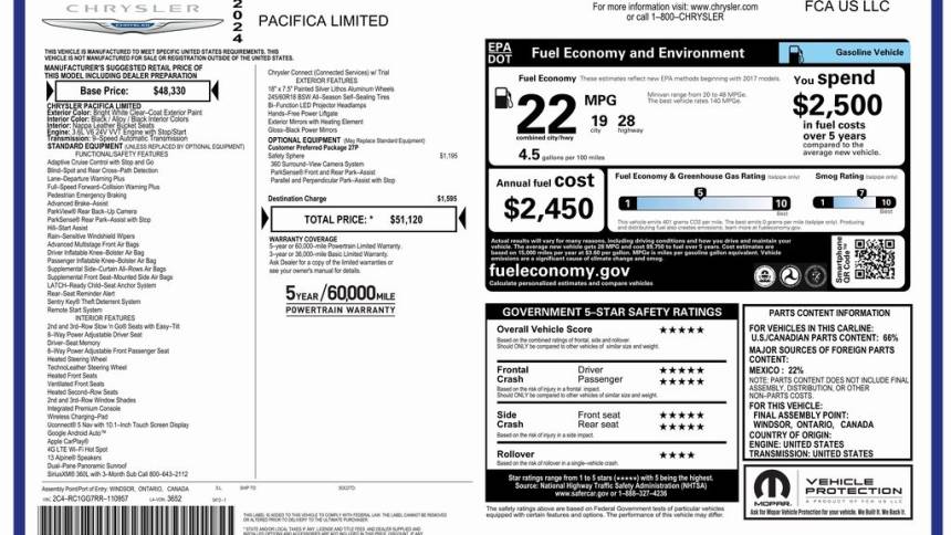 2024 chrysler pacifica limited
