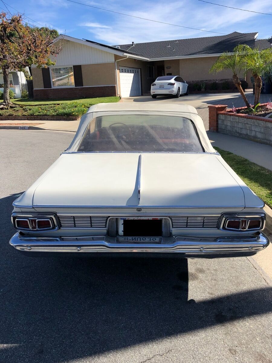 1964 plymouth fury convertible white rwd automatic