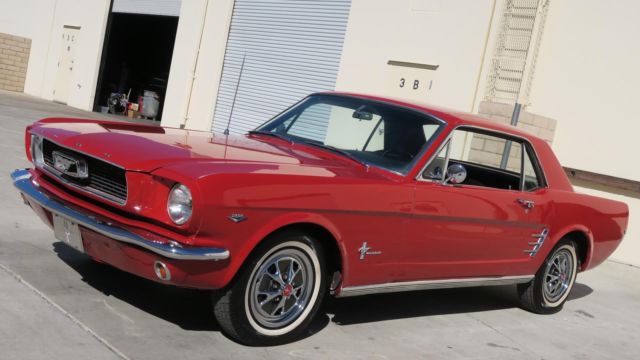 1966 ford mustang 289 c code! p/s! candyapple red! clean! new paint!