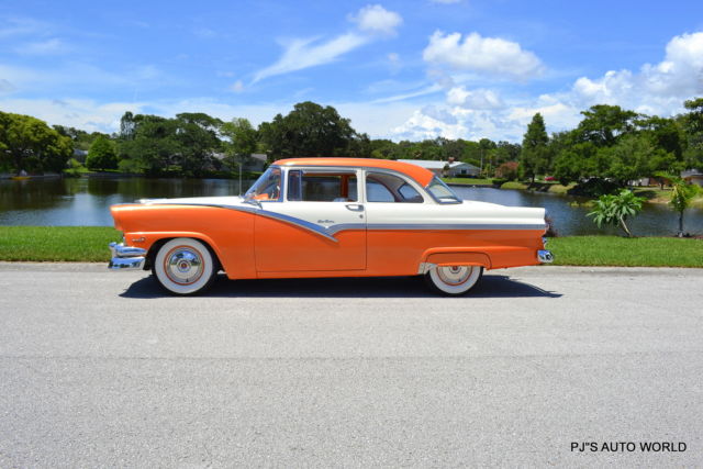 restored club sedan 292 v8 automatic mandarin orange colonial white classic