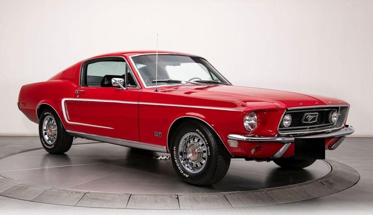 1968 ford mustang gt candyapple and black aesthetics fastback 390 v8 automatic