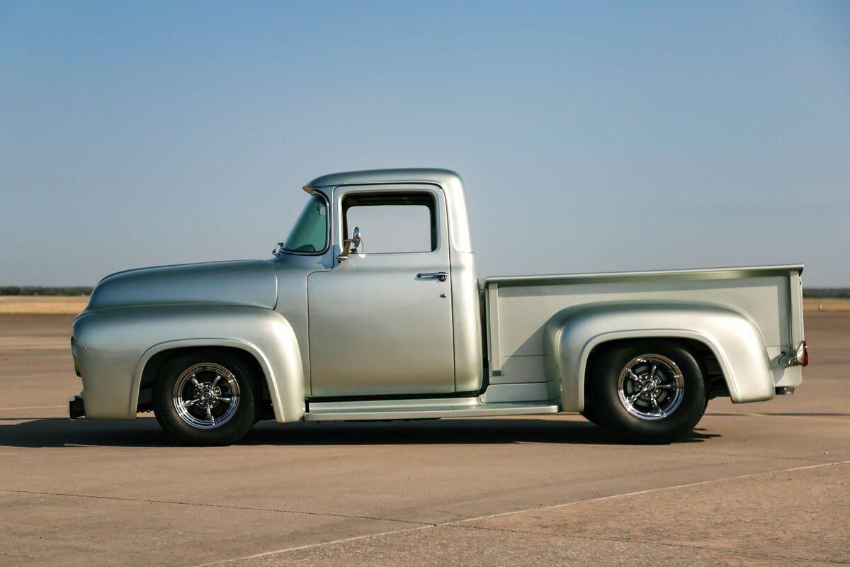 1956 ford f 100 restomod 332 miles silver green metallic truck