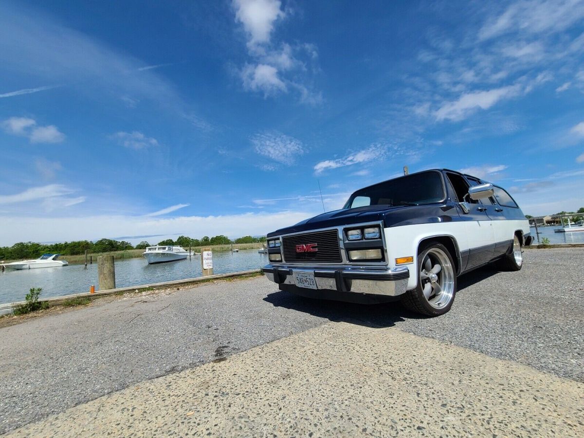 1991 gmc r1500 suburban blue new paint lowered