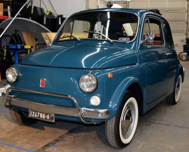 1970 turquoise fiat 500l, 1 owner, fully documented, restored. video