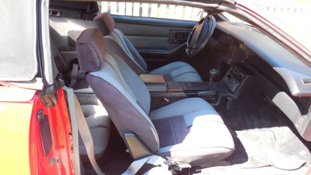 chevrolet camaro iroc z convertible 1990 red with black convertible top