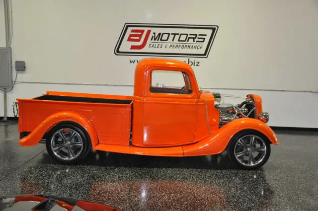 1935 ford pickup truck custom, power steering, wood panel bed,orange metal flake