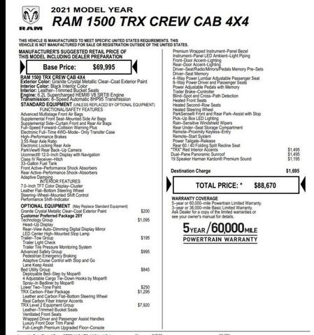2021 ram 1500 trx