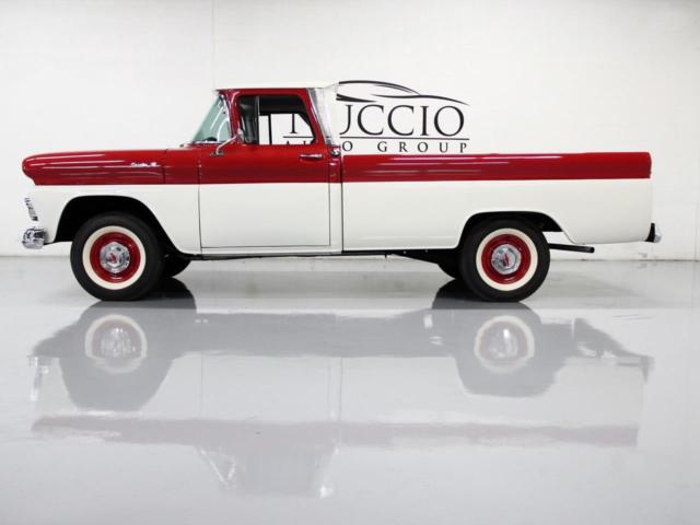 61 chevy apache longbed fleetside truck 328 v8 - red/white / grey herringbone