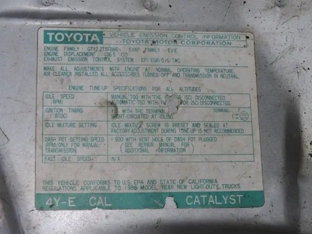 great running rare 1986 toyota van wagon cargo 4y-e 2.2