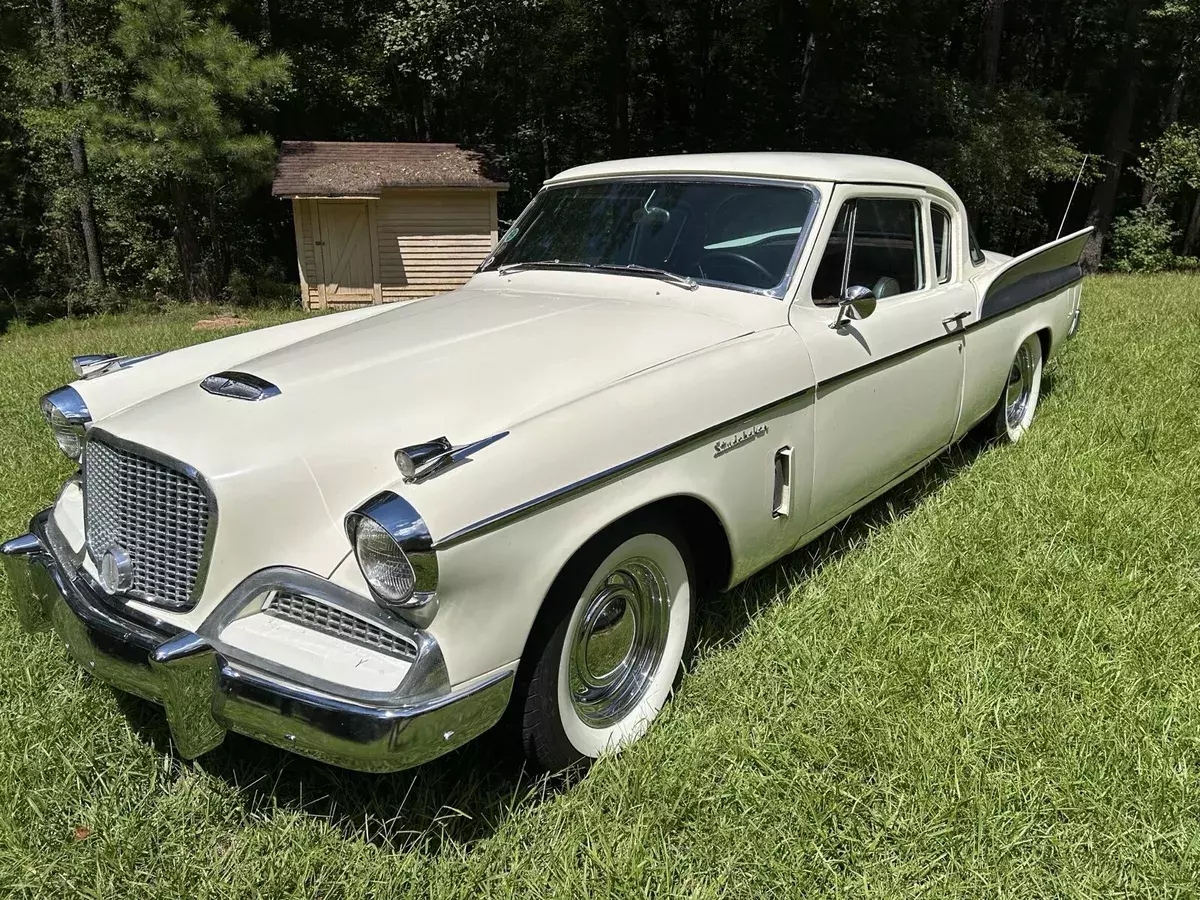 1958 studebaker silver hawk white