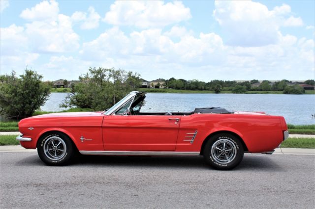 1966 ford mustang convertible c code! 289 v8 automatic! factory a/c! gorgeous!