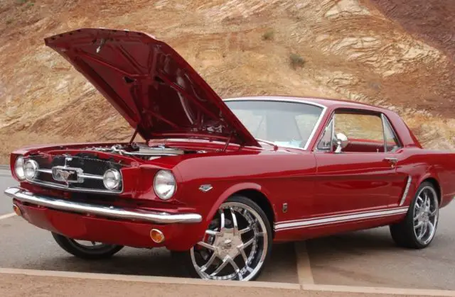 1965 ford mustang - restomod 302 roller rocker eng, 3 stage laser red, pony int