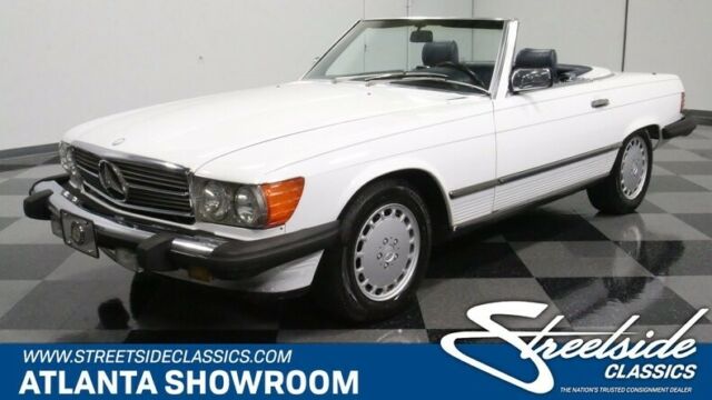 classic vintage chrome 560sl benz 5.6 liter v8 auto transmission white